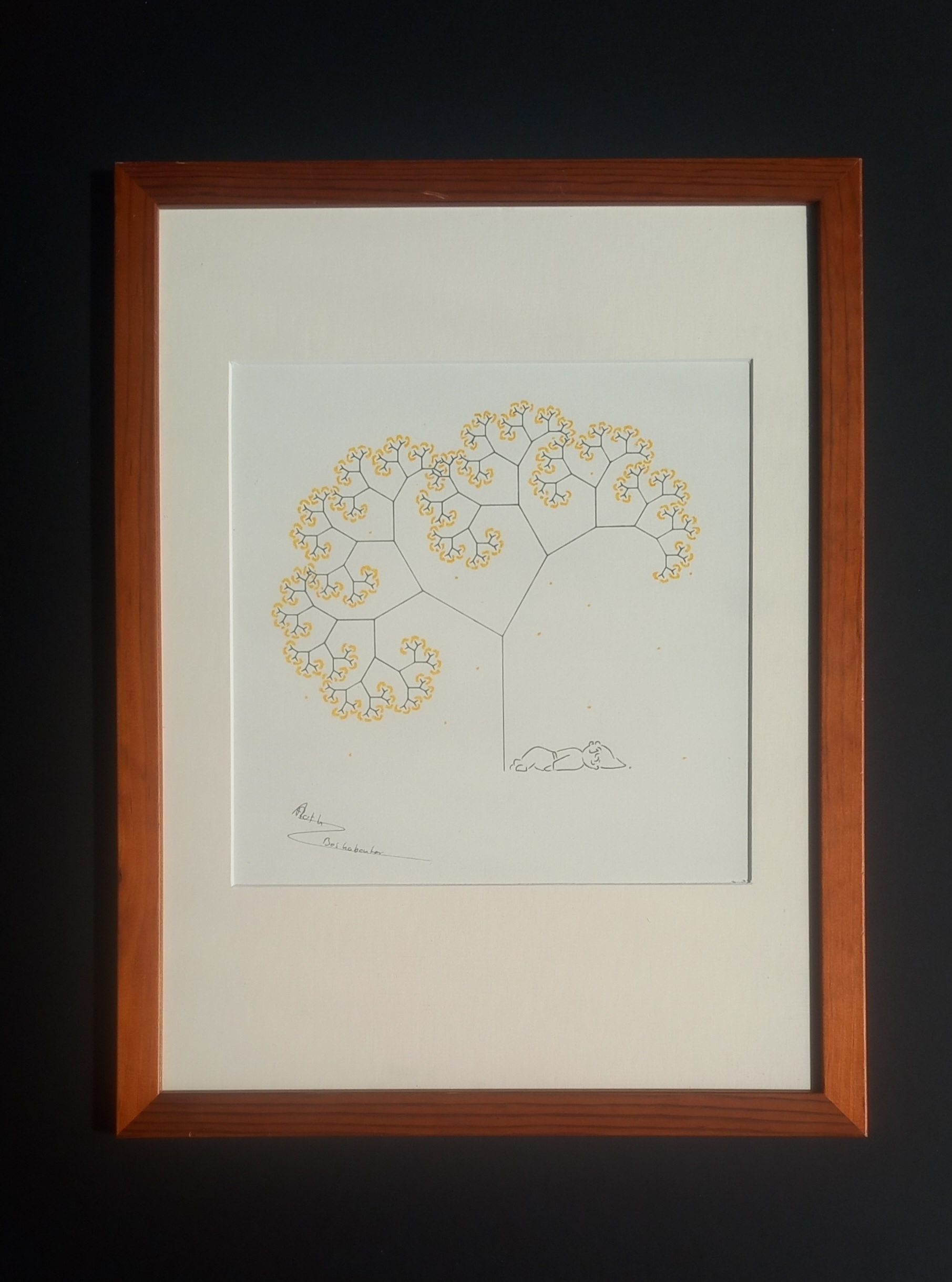 Gele bloesem tekening van Arthur Roth
